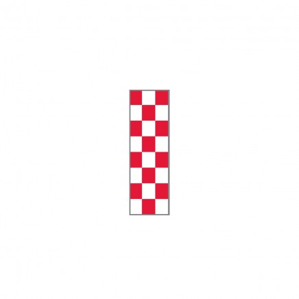 Лента идентификационная бело-красная шахматная доска