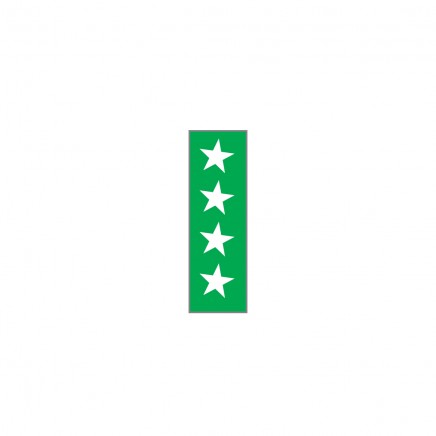 Лента идентификационная зеленый фон, белая звезда